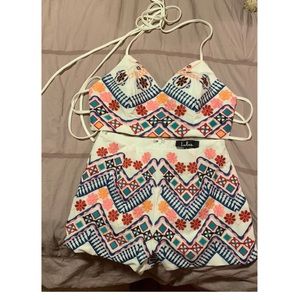 Crop tank top and short set